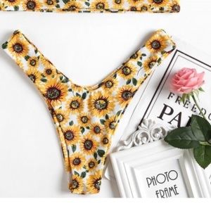 ZAFUL sunflower convertible high leg bikini thong